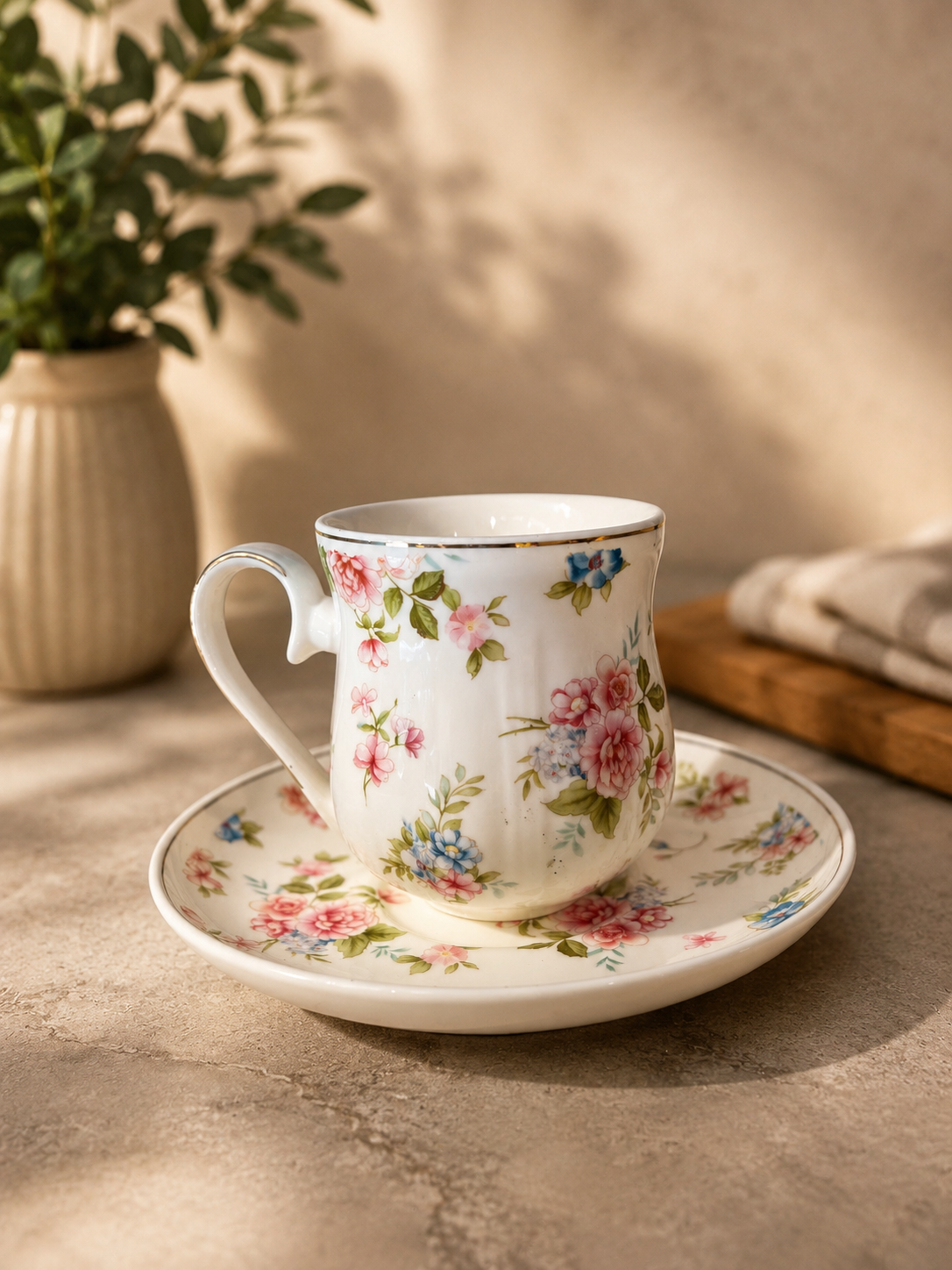 Vantage Floral Coffee Cup