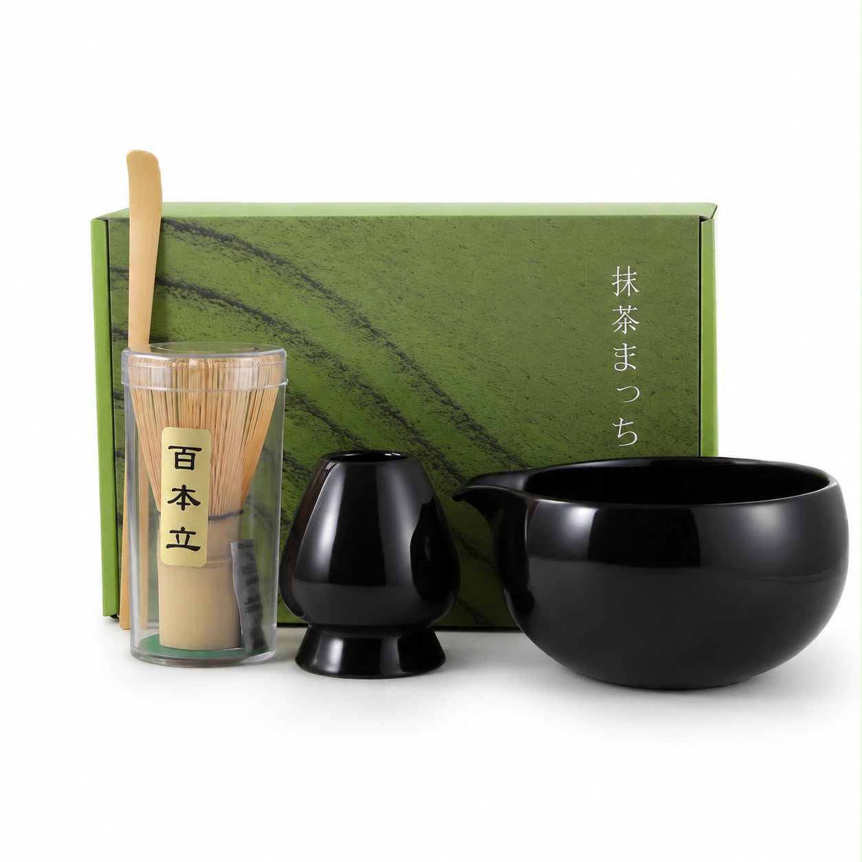 Japanese Matcha Preparation Set - Black (4 Pieces)