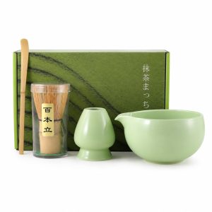 Japanese Matcha Preparation Set - Green (4 Pieces)