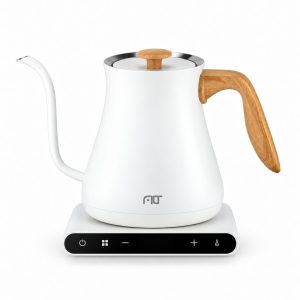 FILT Electric Kettle 800 ml – White with Wooden Handle