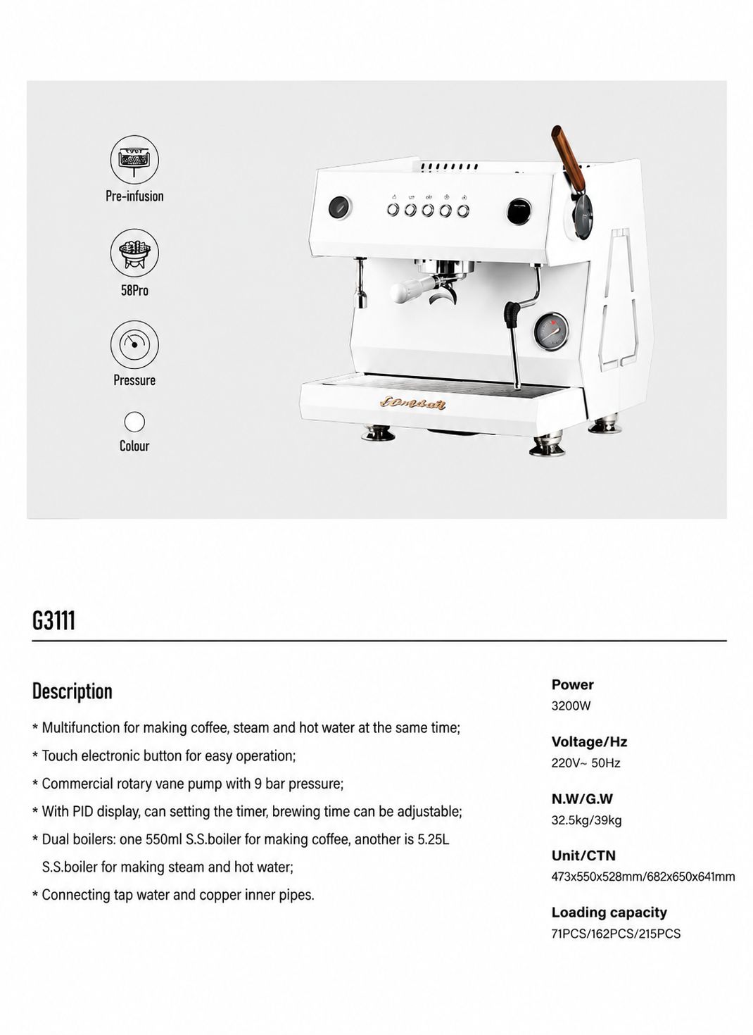 Gemilai G3111 Single Espresso Machine - Image 3